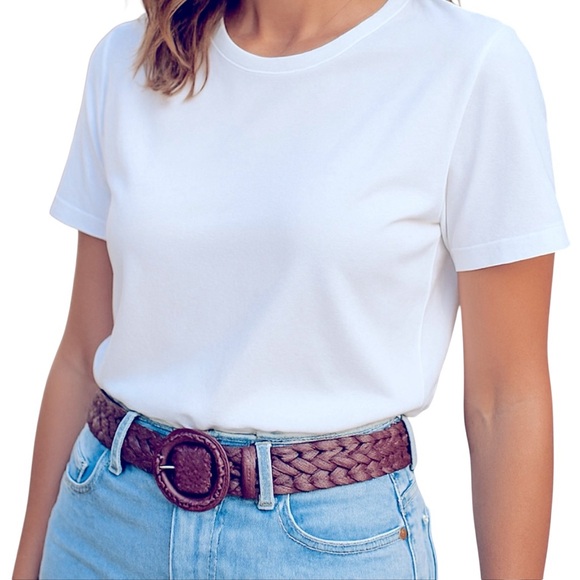 Vintage Accessories - Vintage Braided Chunky Vegan Leather Belt Size M/L Purple Western Casual